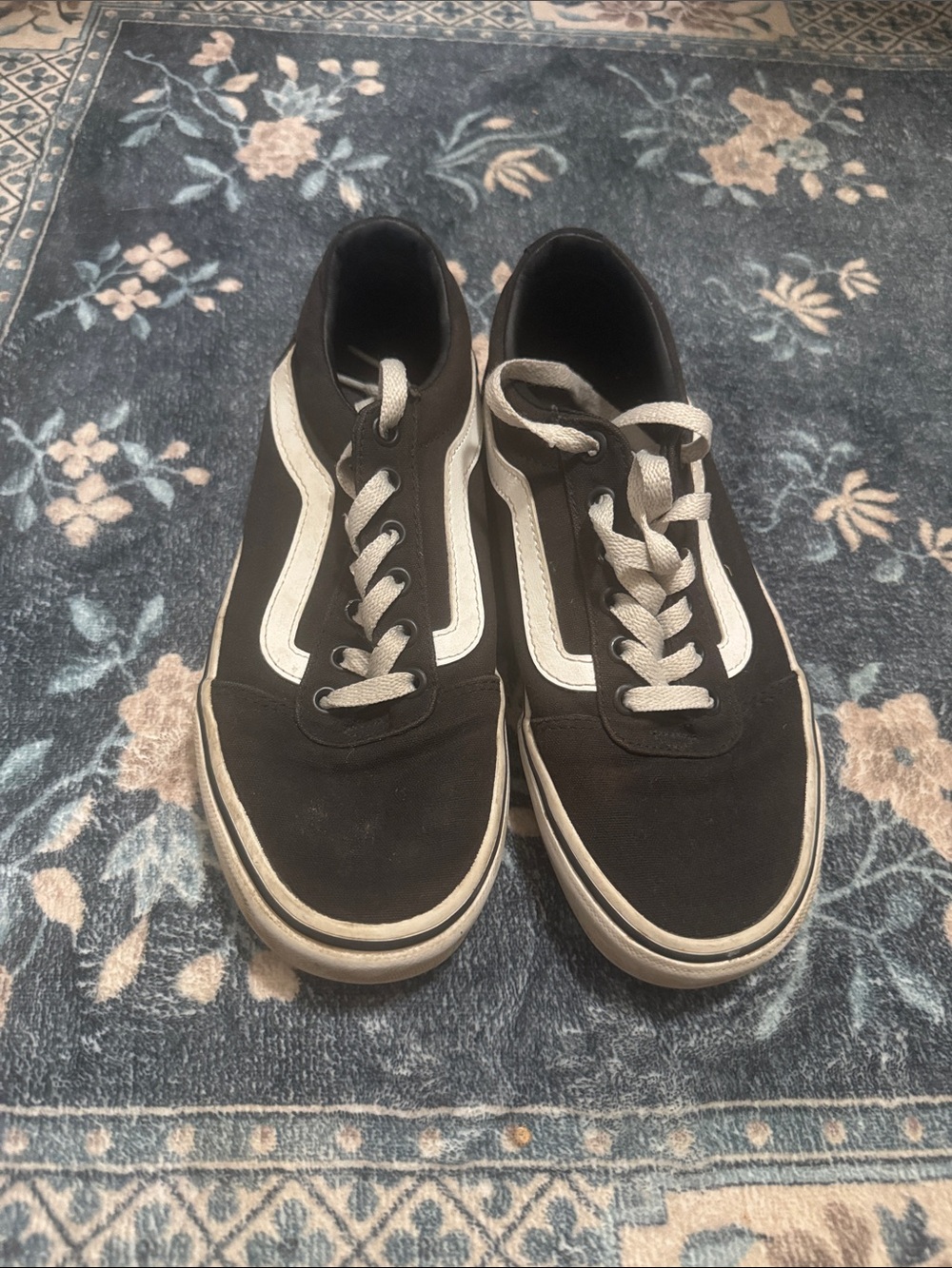 Vans Black and White Old Skool Low-Top Sneakers